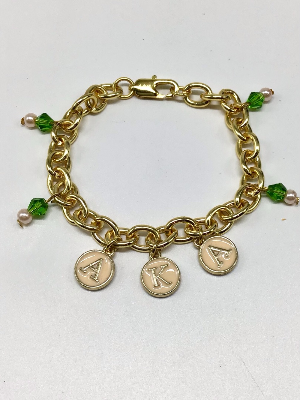 Alpha Kappa Alpha Gold-Tone Initial Charm Bracelet